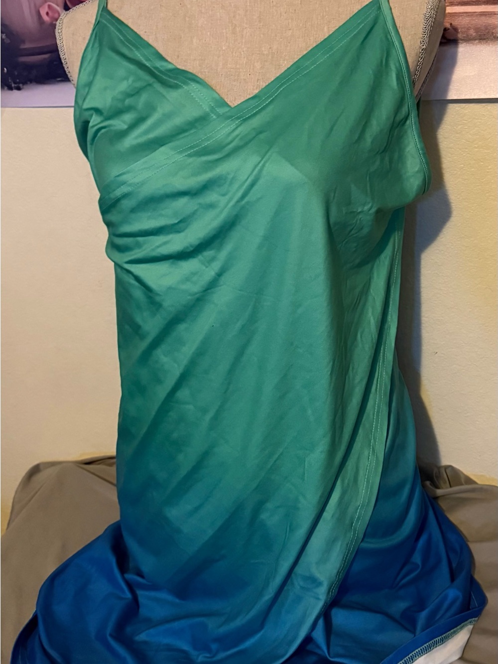 Green to Blue Ombre Bathing Suit CoverUp